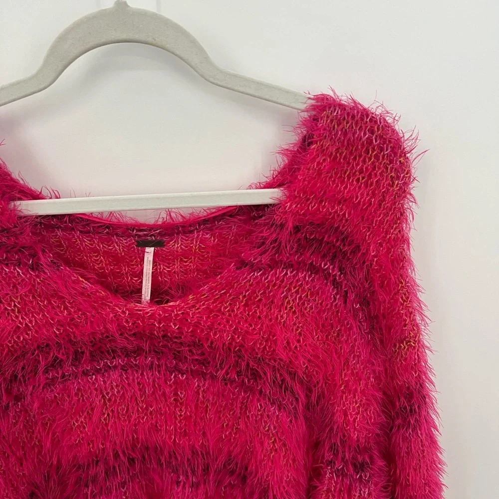Free People Gelato Pink eyelash sweater